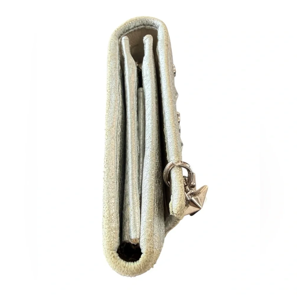 Jimmy Choo Metallic Leather wallet with interior d rings- see callouts